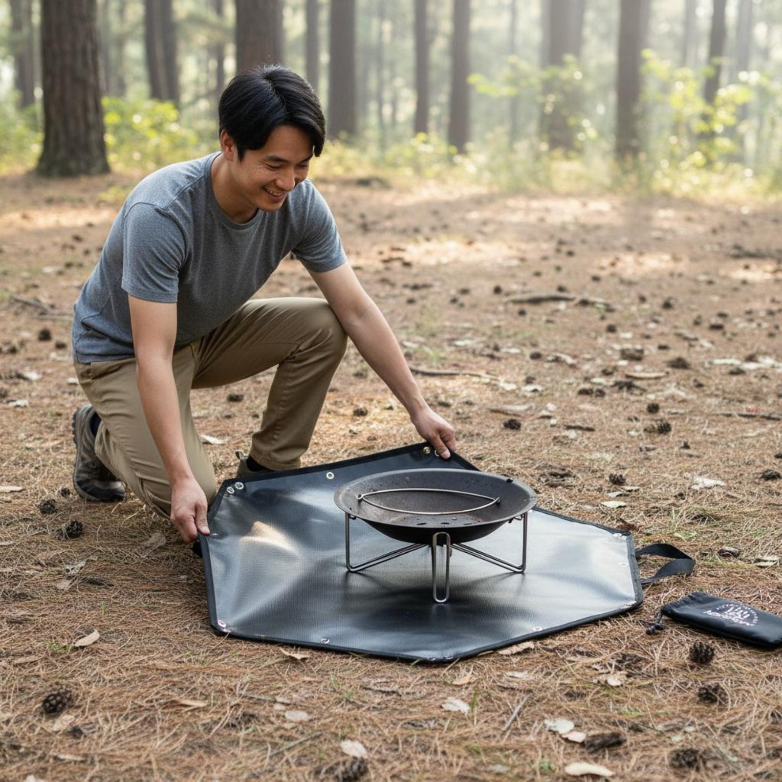 Heat Mat Silicone - Alfombrilla ignífuga portátil para chimenea, alfombrilla